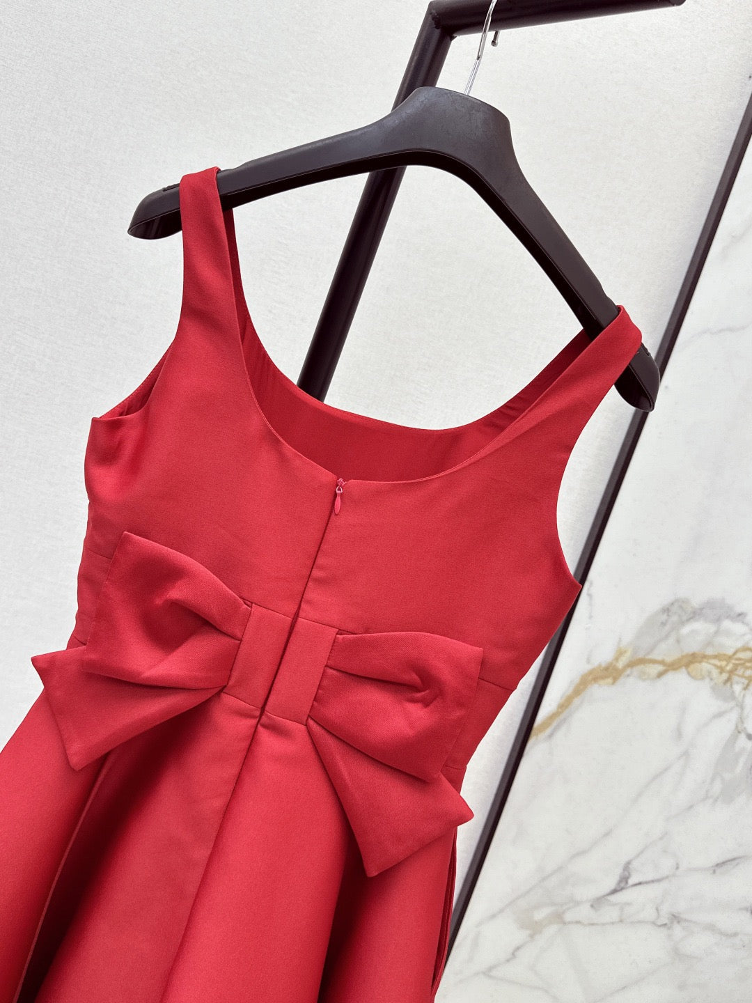 26SS New Hepburn Style Back Bow Sleeveless Dress