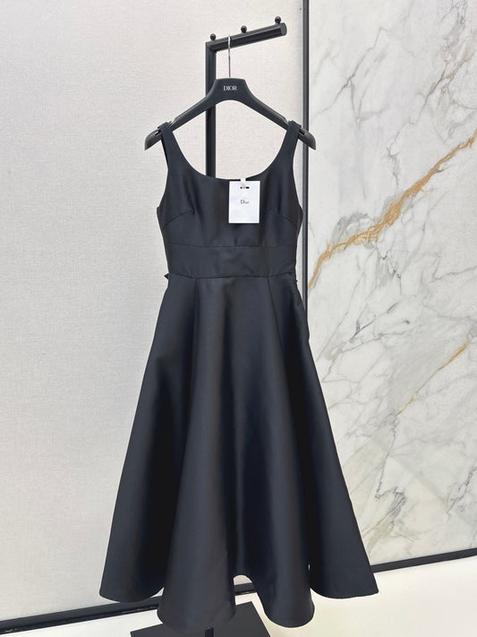 26SS New Hepburn Style Back Bow Sleeveless Dress