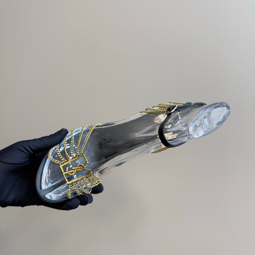 25FW new metal chain high heels (height: 9cm)