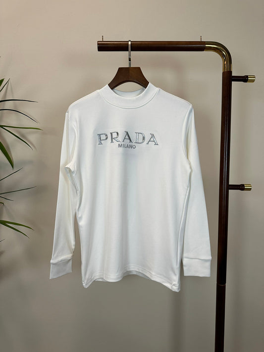 24FW NEUES PRD Langarmshirt aus reiner Baumwolle mit Logo