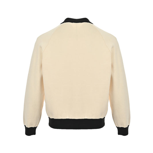 CC logo lapel contrast knitted sweater jacket