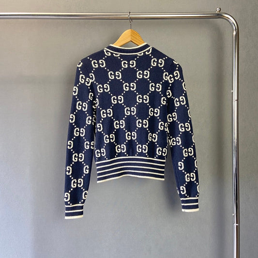 25FW New logo full of flowers knitted cardigan