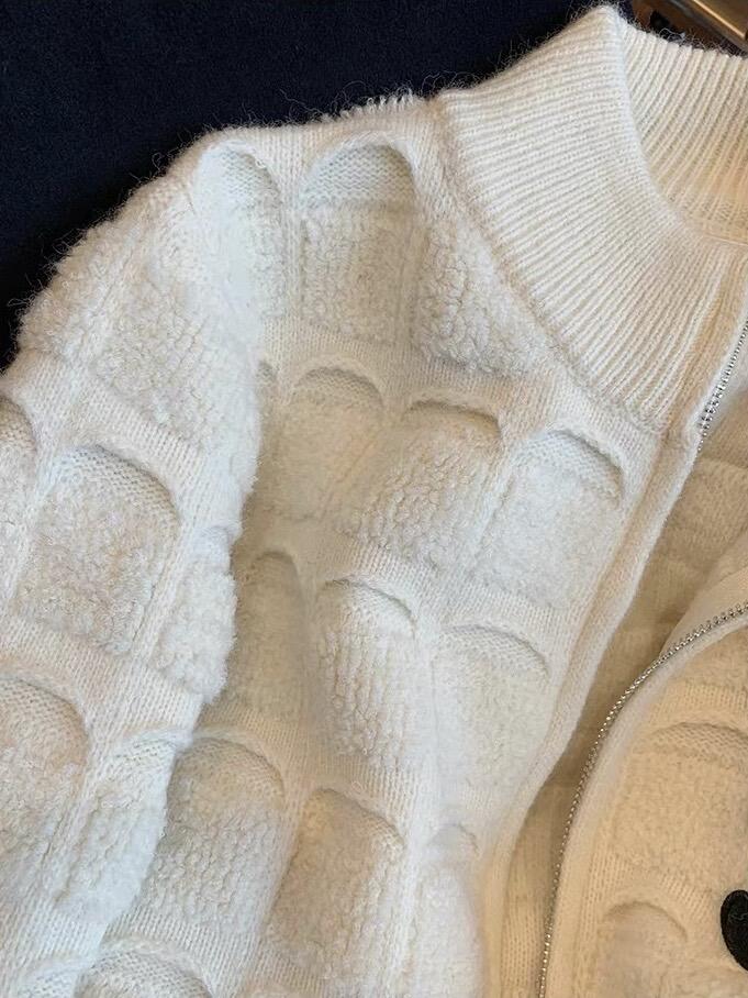 25FW latest black logo embroidered cardigan