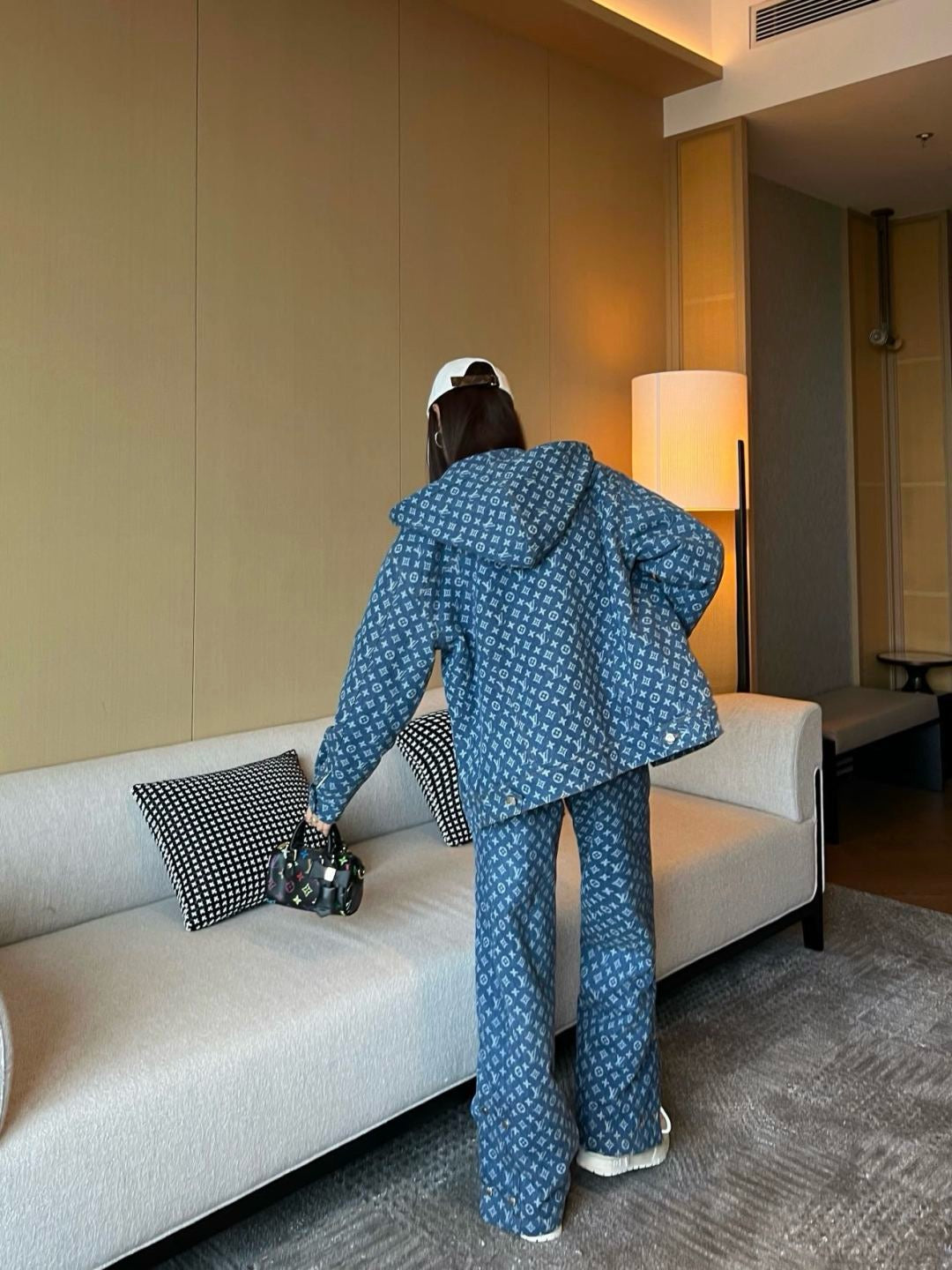 25FW new hooded teddy hair denim jacket