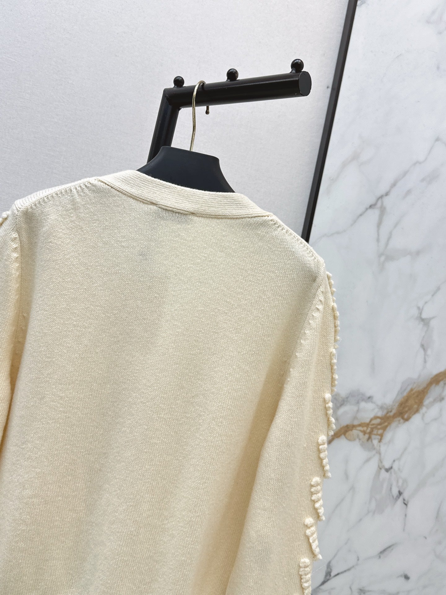 25FW autumn and winter latest three-dimensional crochet letter knitted cardigan