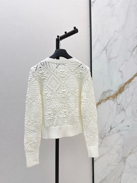 26SS jacquard knit cardigan