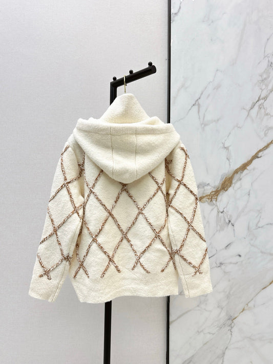 25FW latest ski series hooded rhombus wool jacket