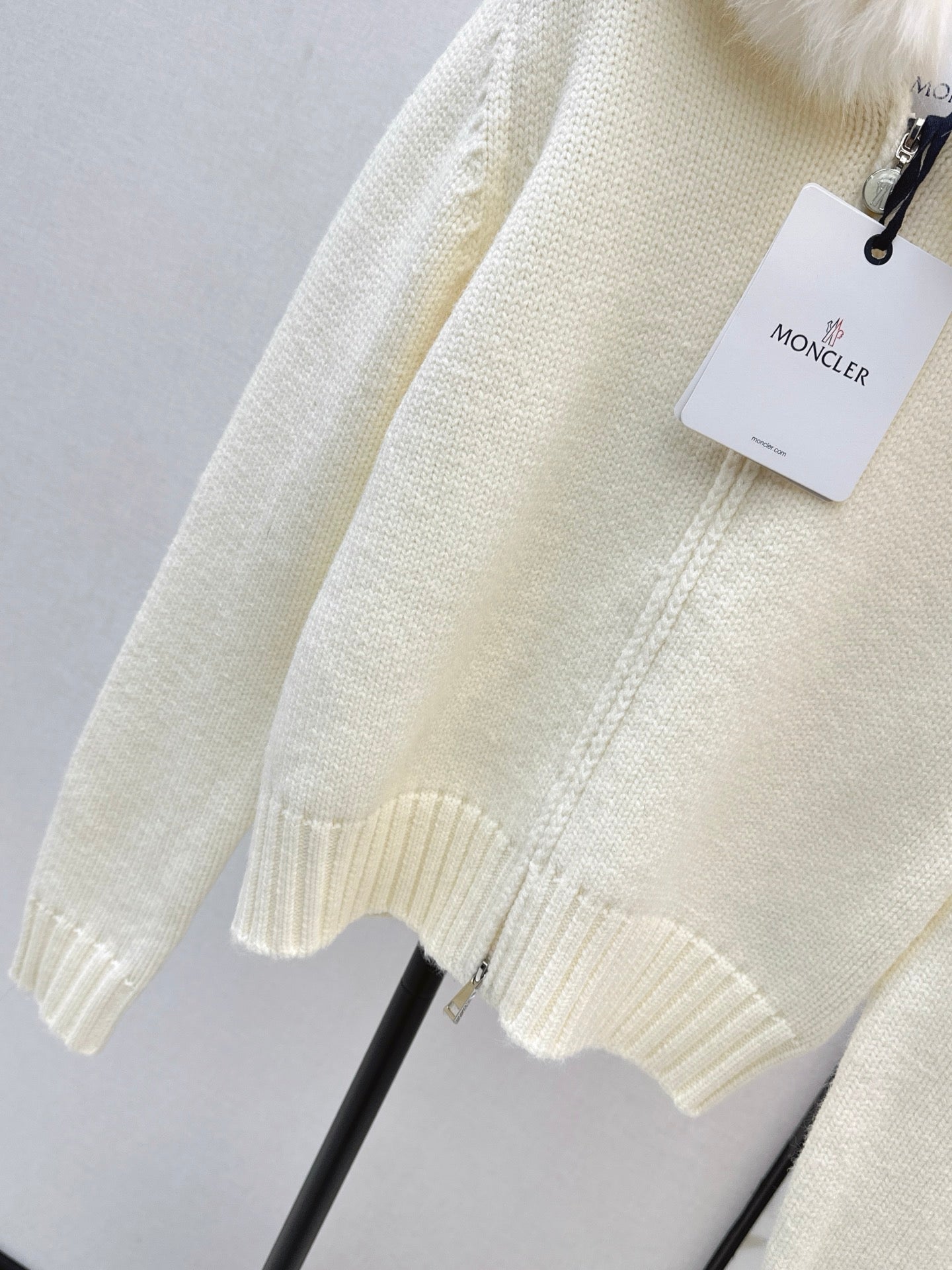 25FW detachable fur knit cardigan