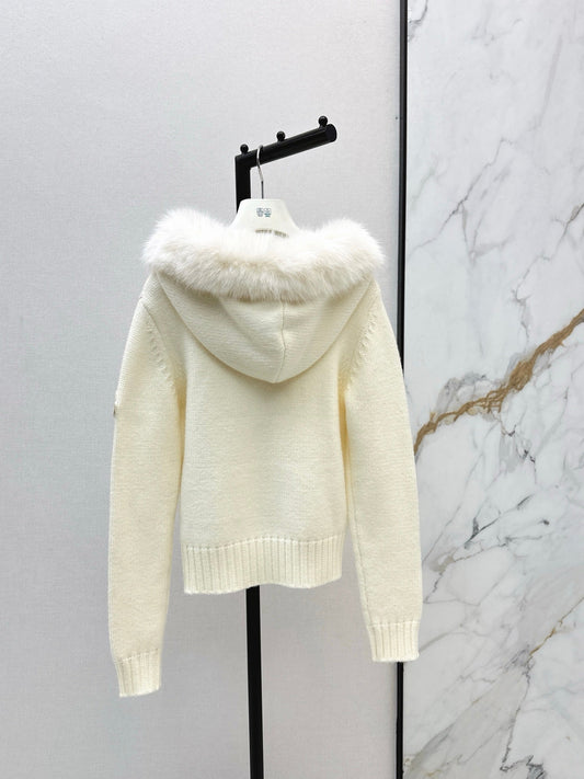 25FW detachable fur knit cardigan