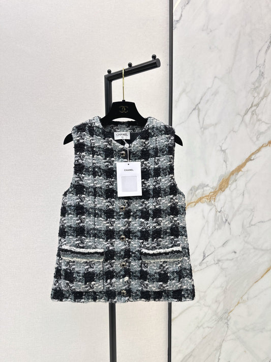 25FW NEW woven check vest