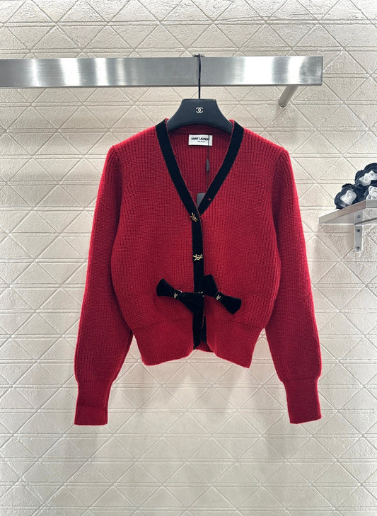 25FW bow knit cardiagn