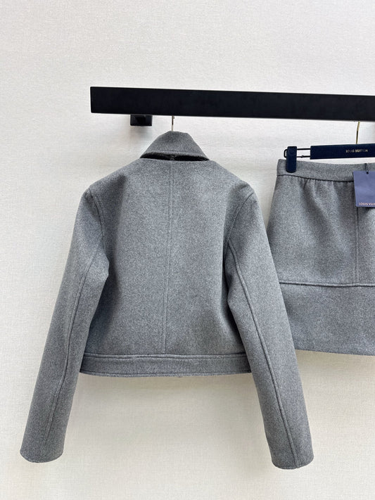 26SS woolen jacket skirt outfit sets