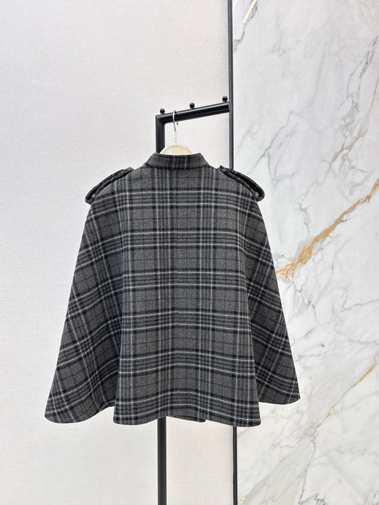 25FW check cape coats