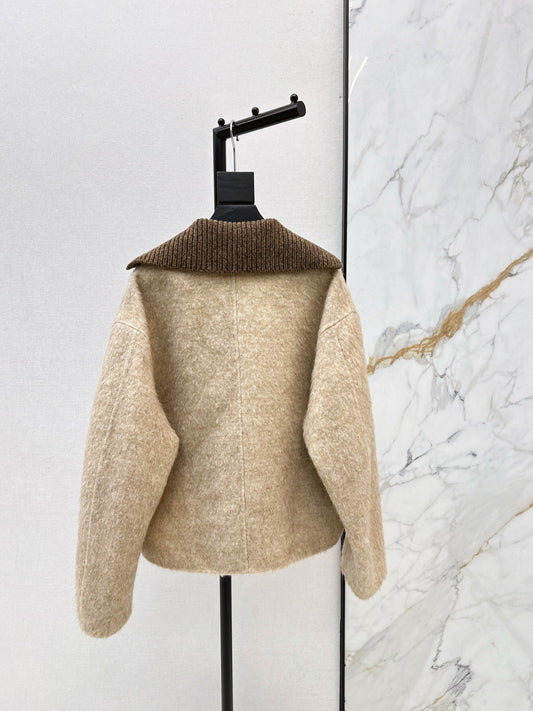 25FW contrast woolen jacket