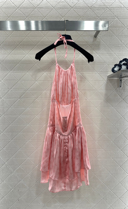 25FW print halter neck dress