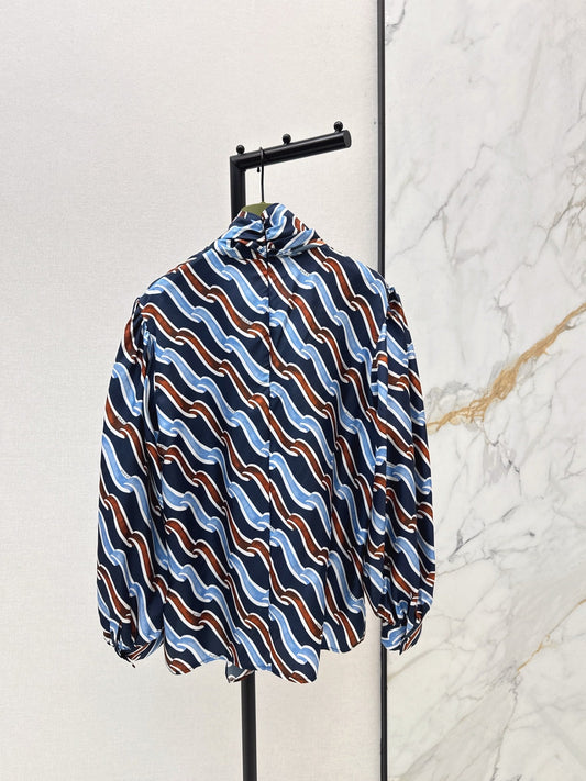 26SS print silk shirt