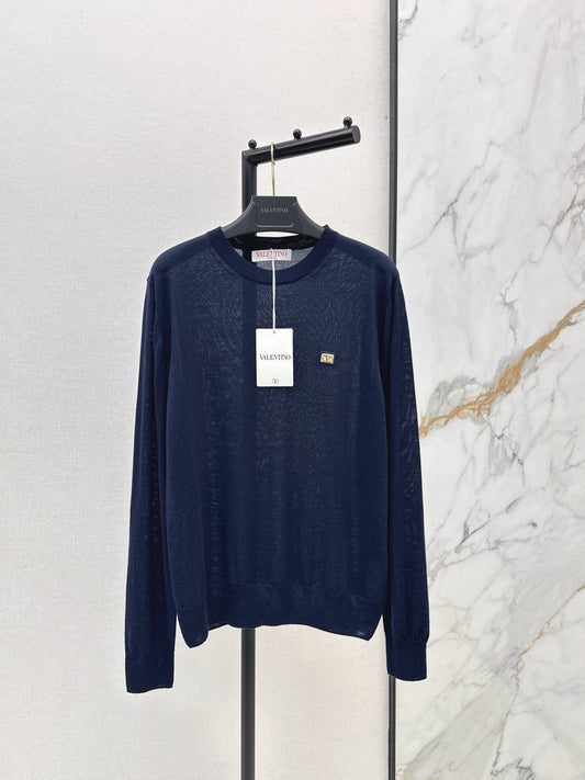26SS NEW first bow rhinestone decorated cashmere sweater