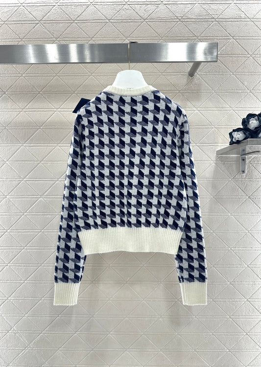 26SS NEW check bow knit sweater