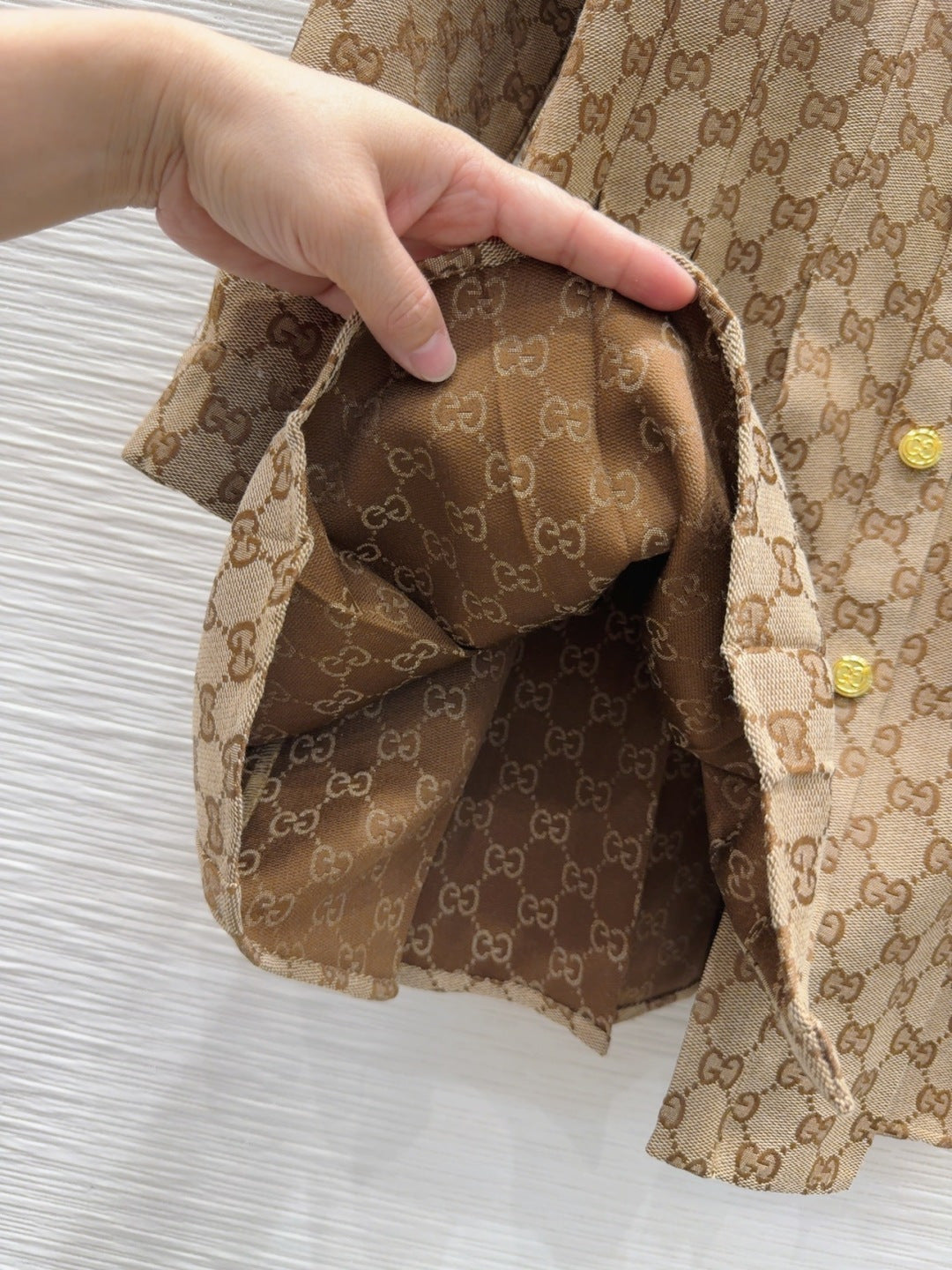 26SS NEW Letter jacquard pattern lapel long-sleeved dress