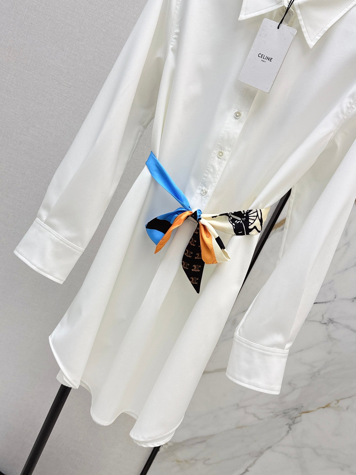 26SS NEW scarf-detail shirt dress