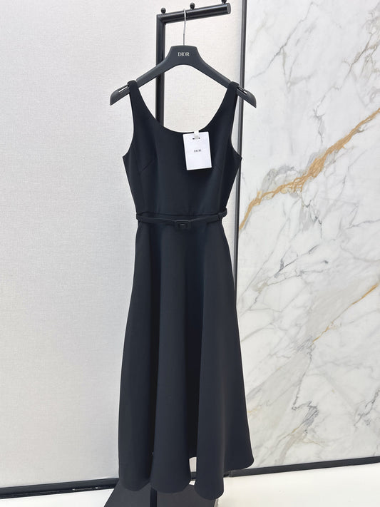 26SS NEW classic sleeveless belted dress
