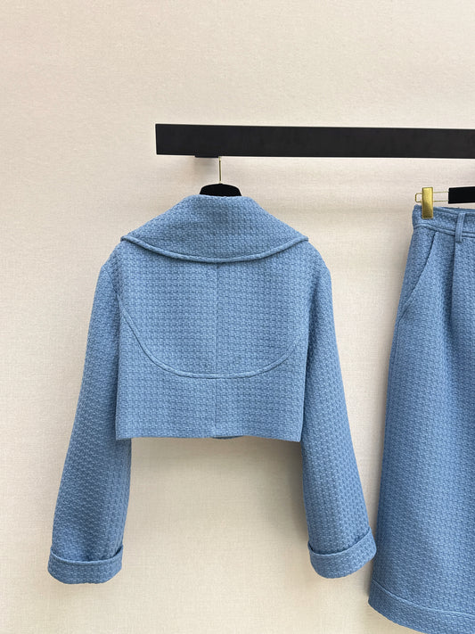 26SS NEW Short tweed jacket with lapel collar