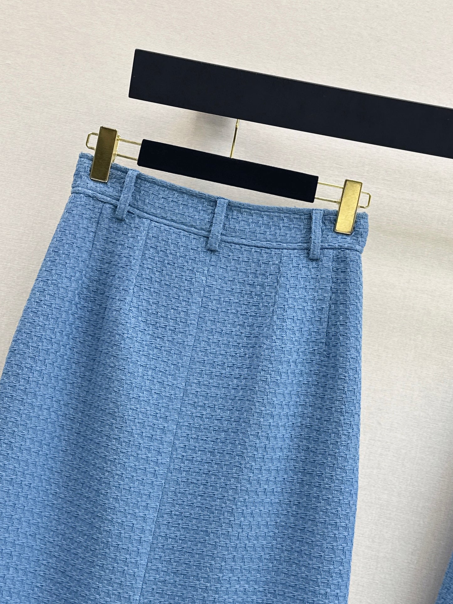 26SS NEW Blue Tweed Long Skirt