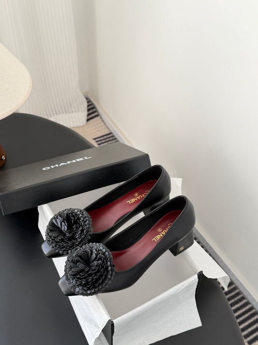 26K NEW camellia flower chunky heels (height: 5cm)