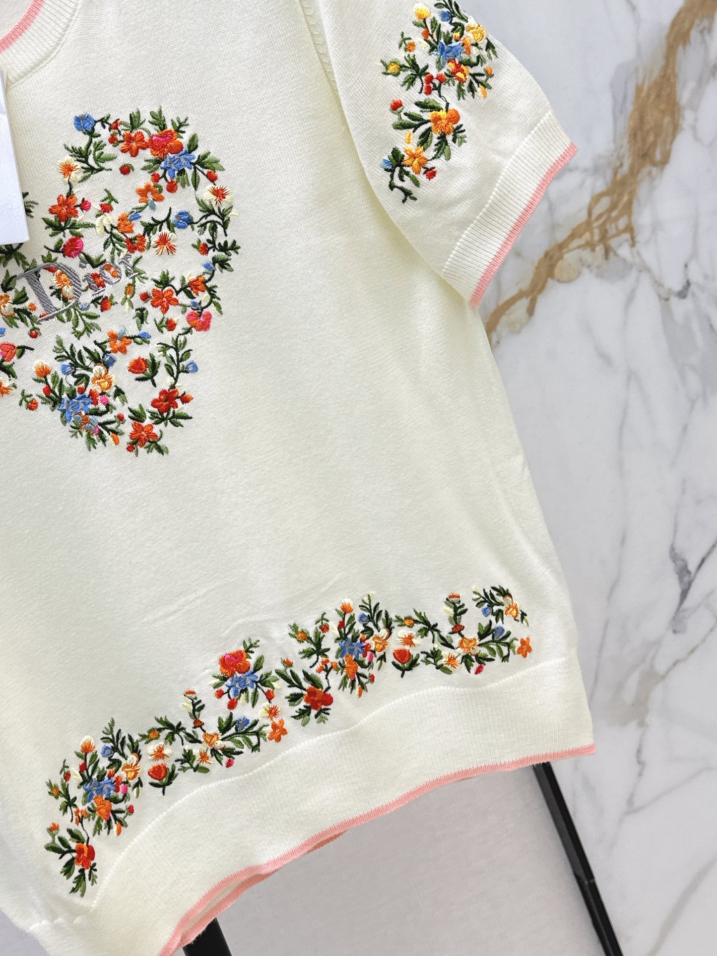 26SS NEUER bestickter Kurzarmpullover