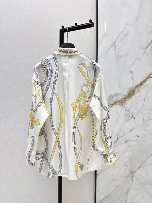Camisa de seda nueva con estampado floral 26SS
