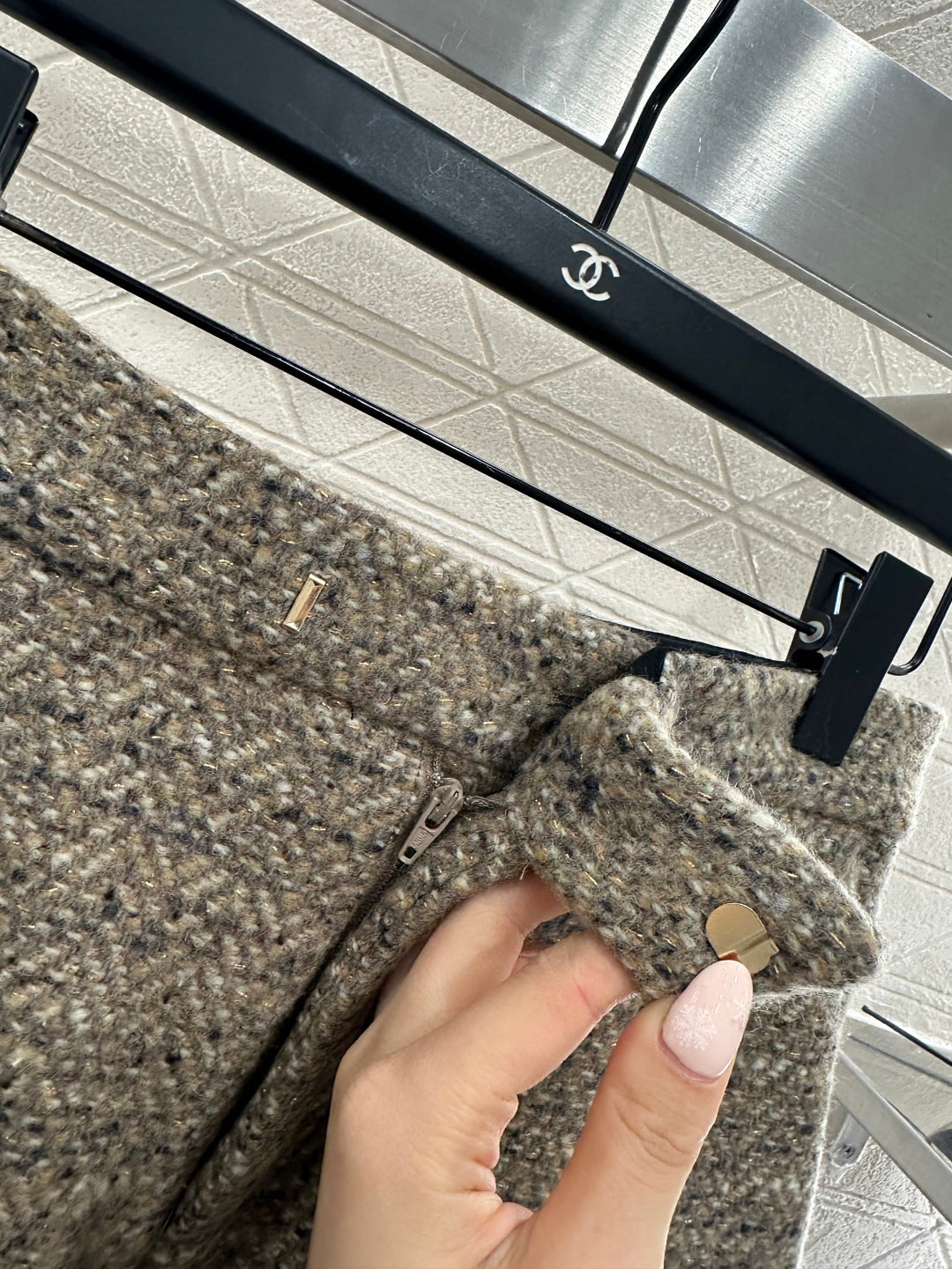 26SS NEW Tweed wide-leg trousers