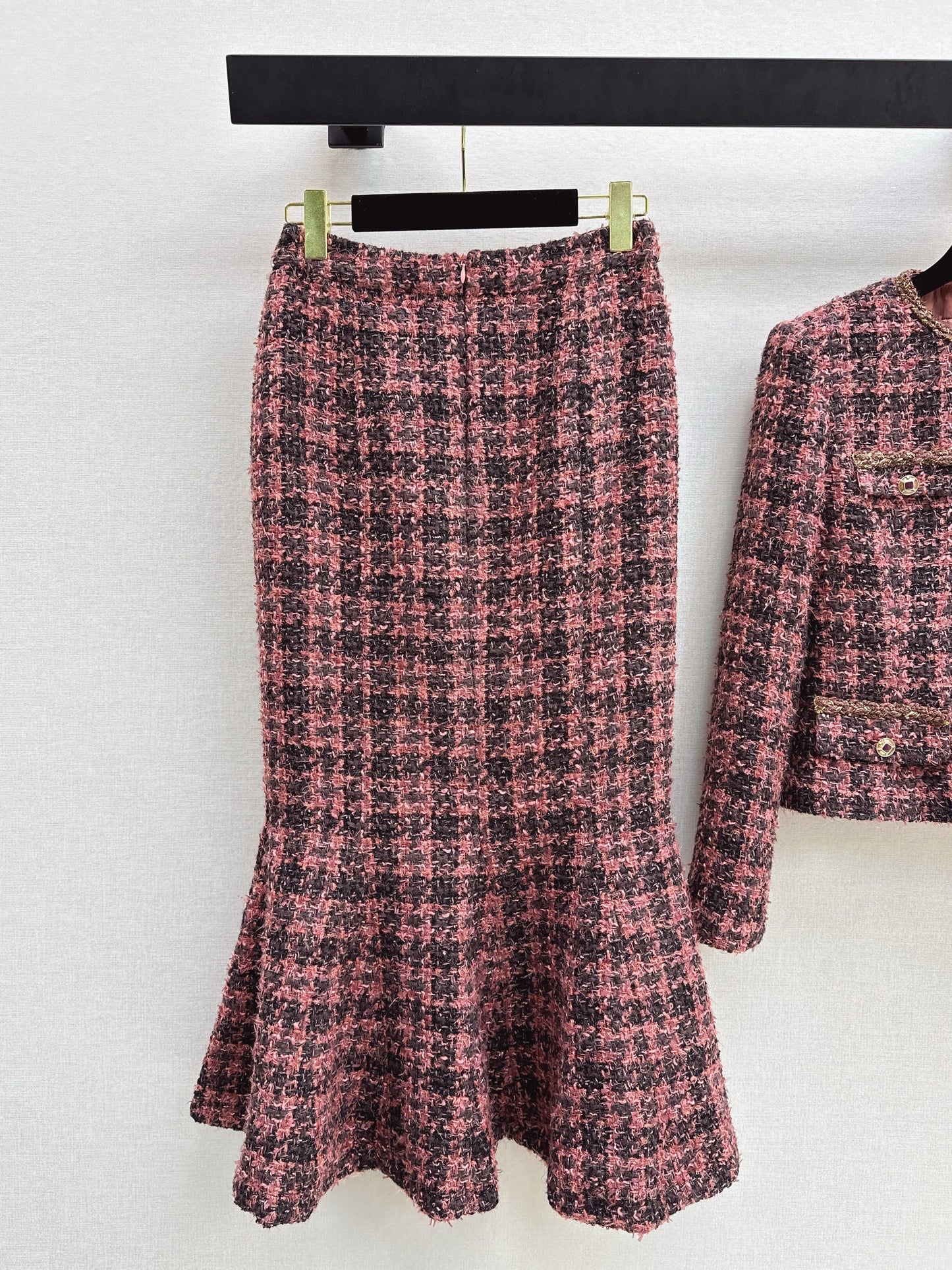 26SS NEW woven tweed jacket+mermaid skirt set