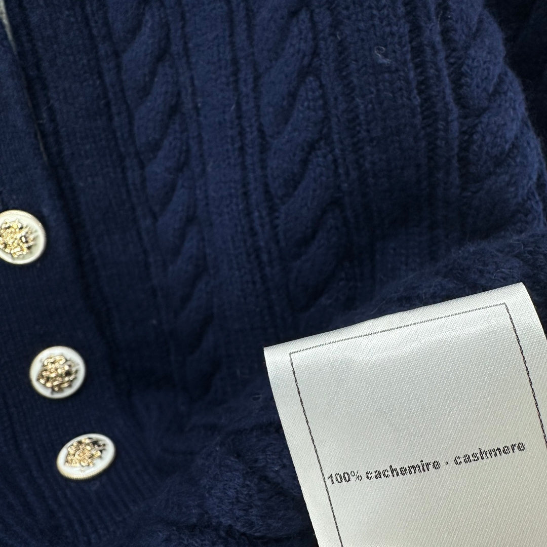 26SS NEW Cashmere lapel knitted long-sleeved sweater