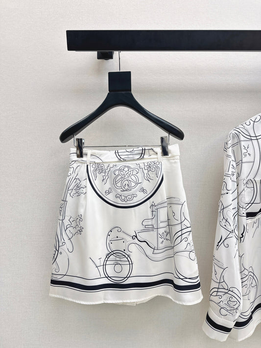 26SS NEW print silk skirts