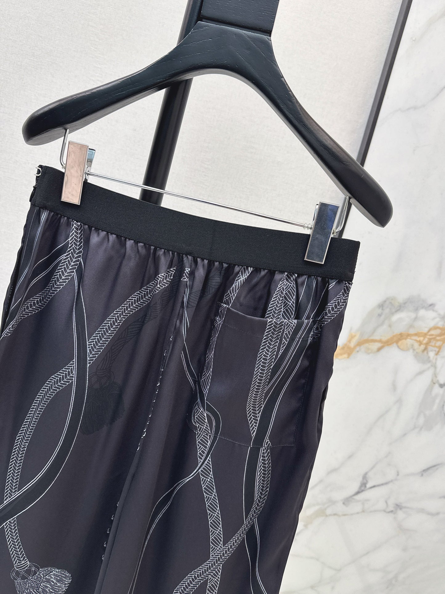 26SS NEW print silk straight pants