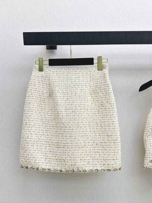 26SS NEW weed rhinestone skirts