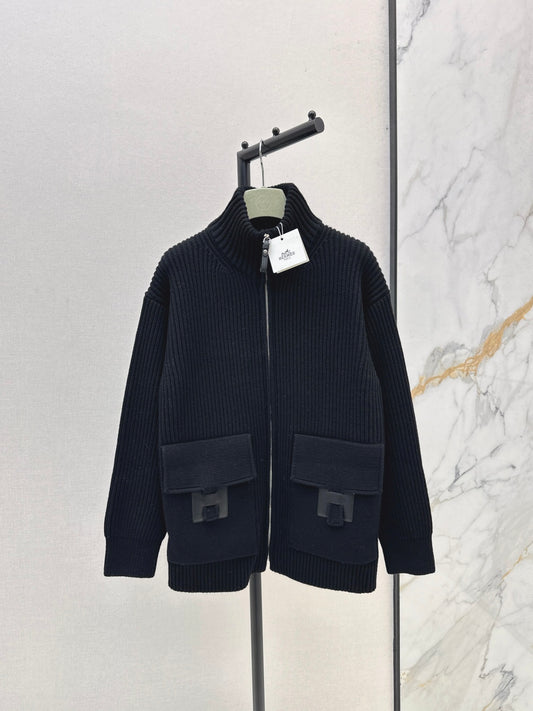 🔥Highest Quality🔥26SS NEW Classic H pattern decorative pocket wool knitted cardigan
