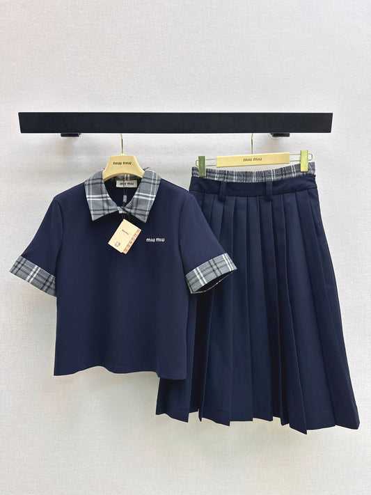 26SS NEW polo shirt+pleated skirts