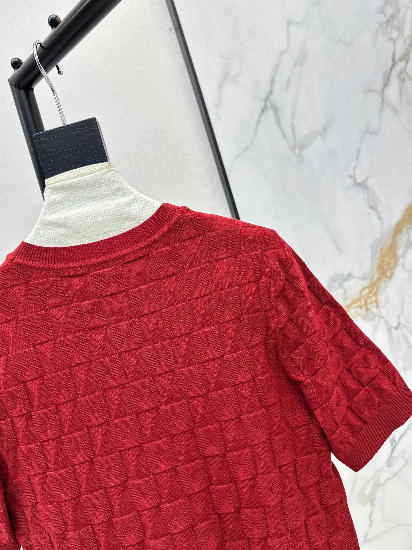 26SS NEUER Wollstrickpullover mit kurzen Ärmeln