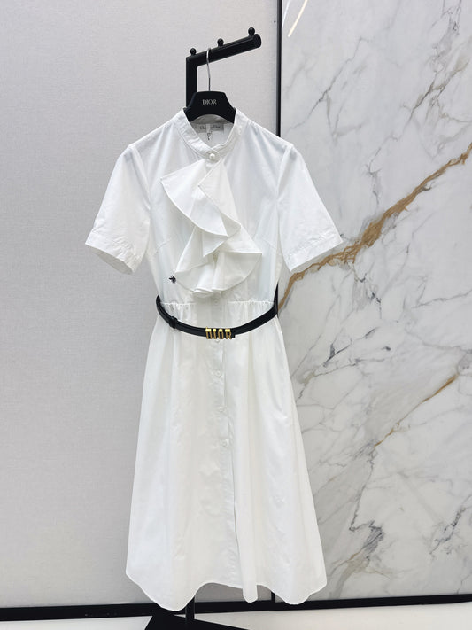 26SS NEW ruffle dress with belted