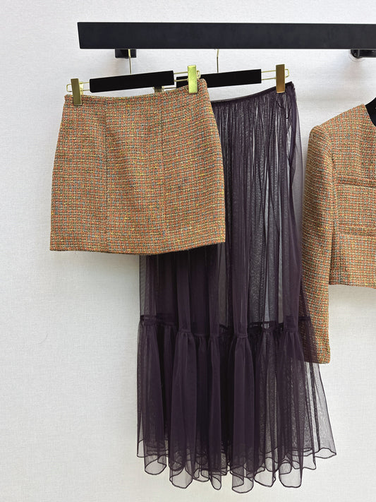 26SS NEW woven mesh skirt