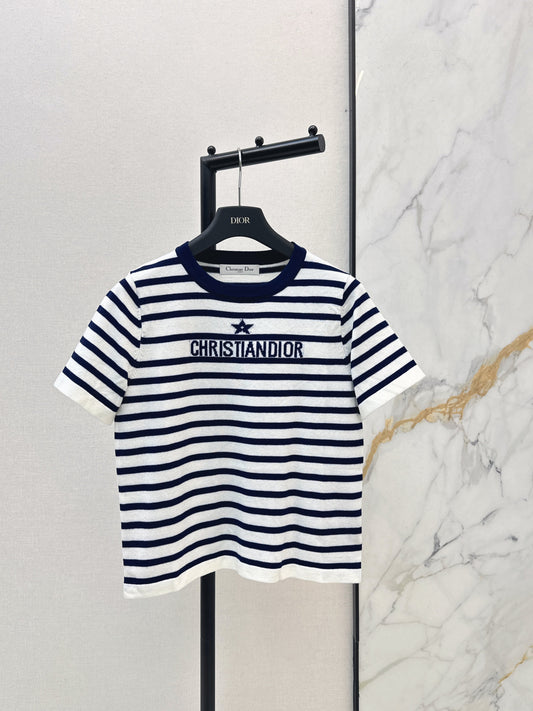 26SS NEW stripe short sleeve knitwear