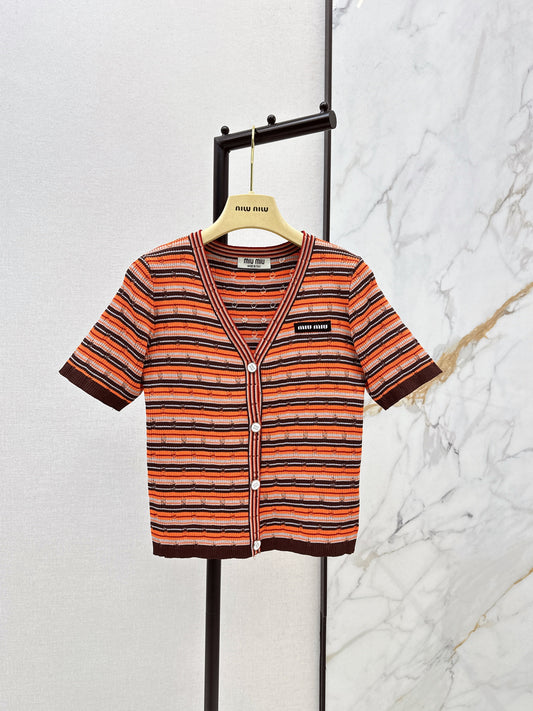 26SS NEW stripe short sleeve kini cardigan