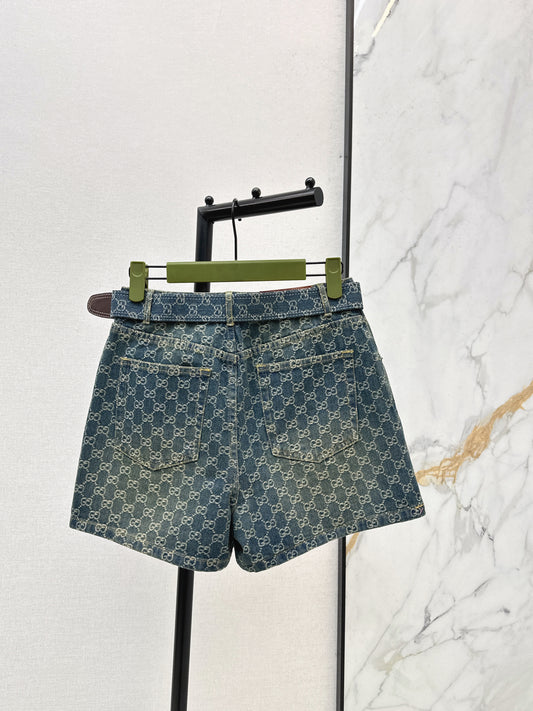 26SS NEW logo jacquard denim shorts