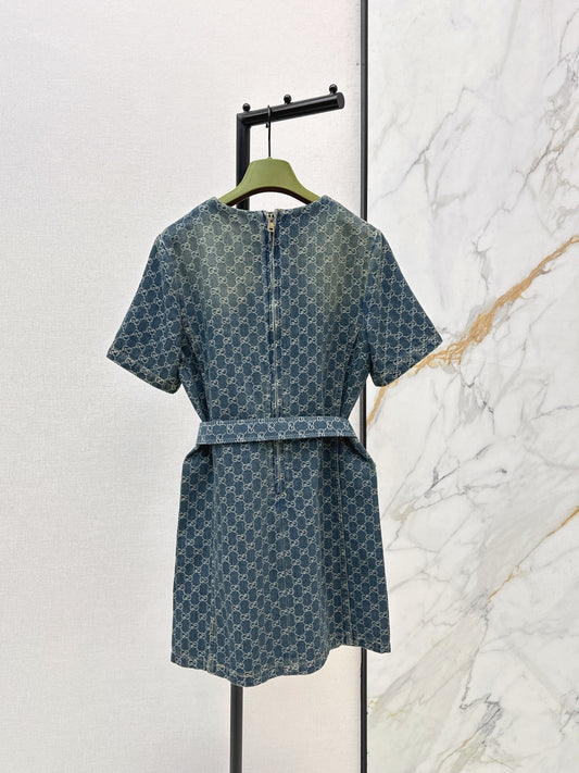 26SS NEW logo jacquard short-sleeved dress