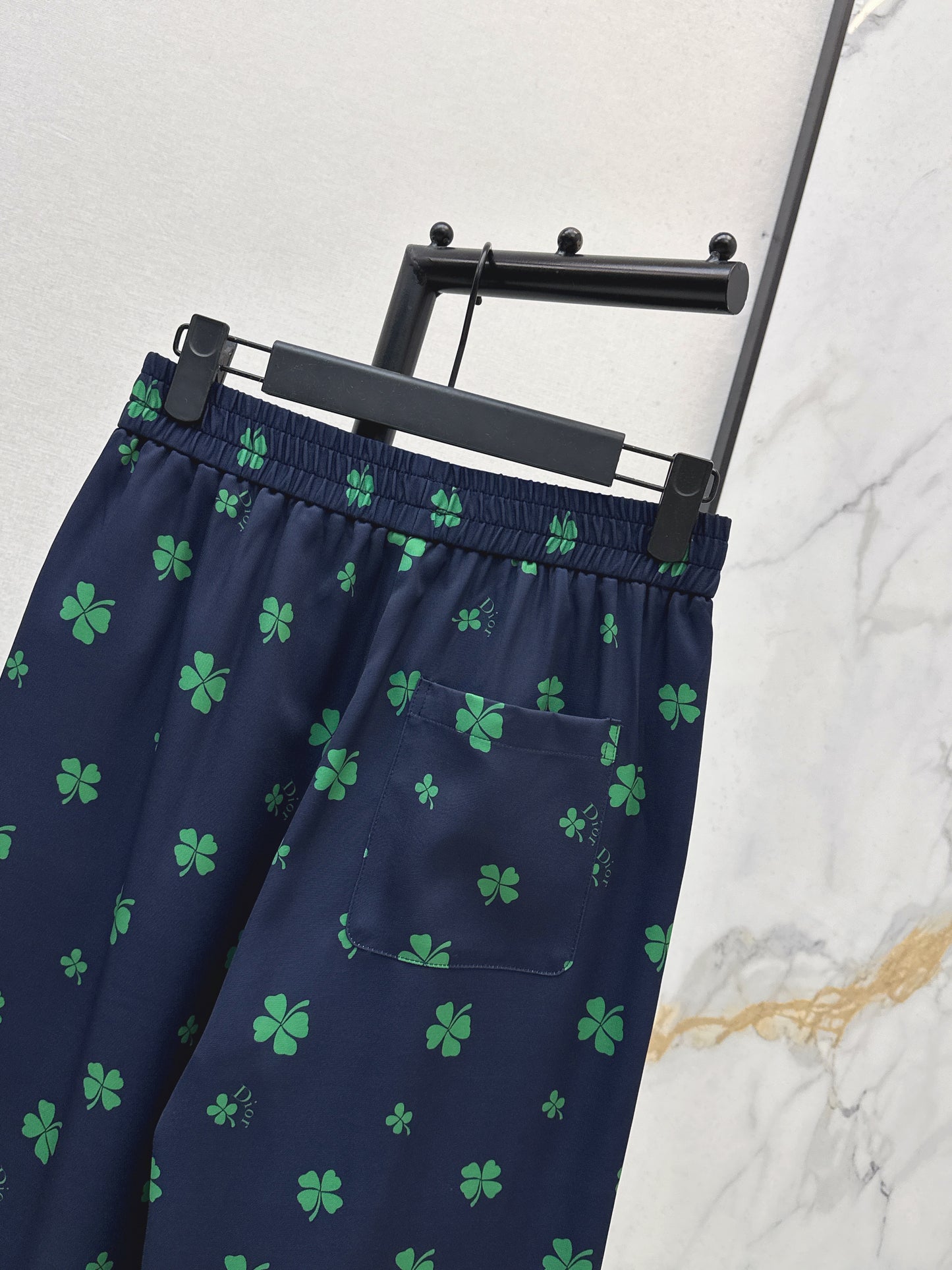 26SS NEW Lucky four-leaf clover printed straight pants