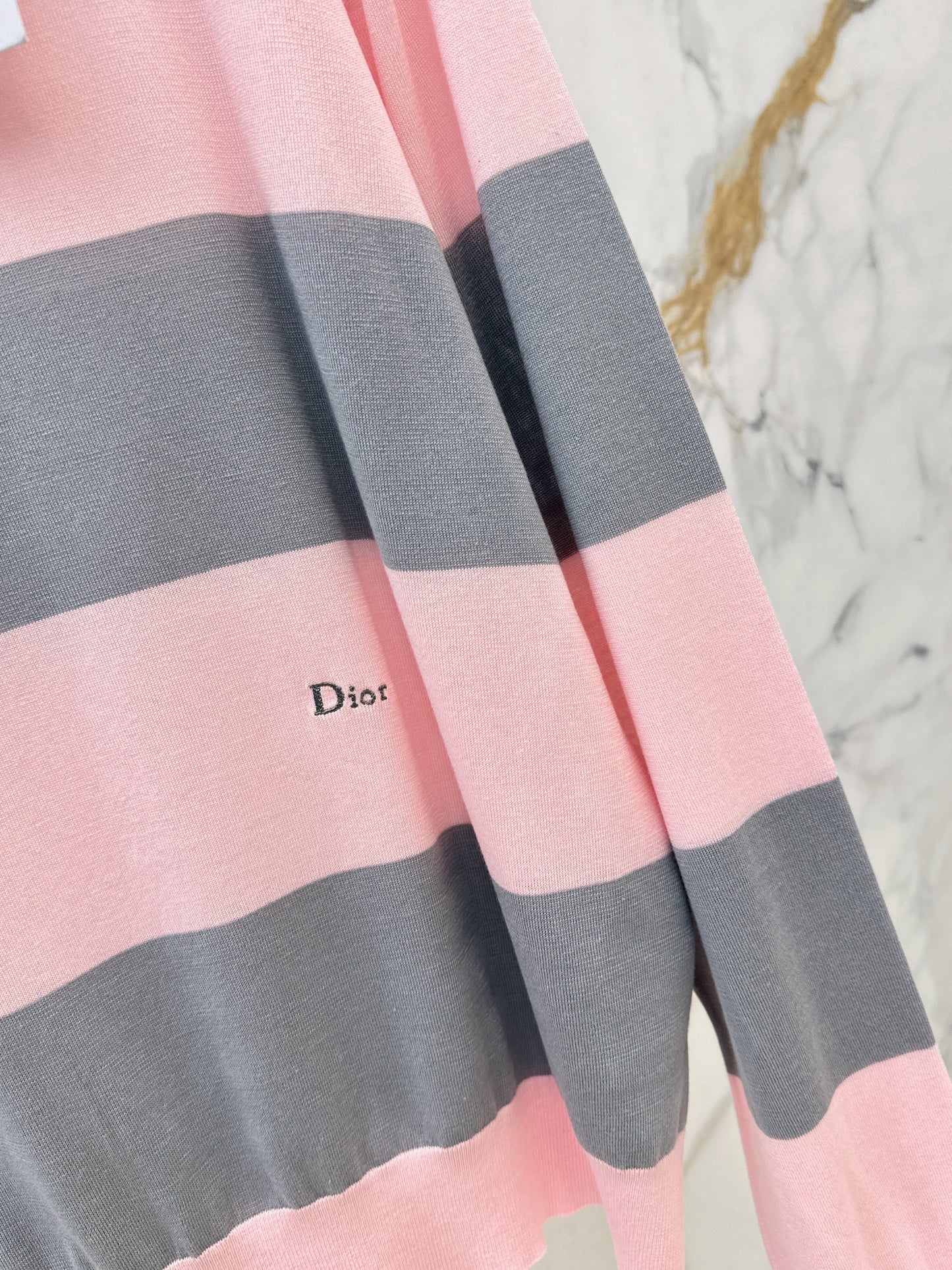 26SS NEUES Gestreiftes Langarm-POLO-Shirt mit Kontrastfarben