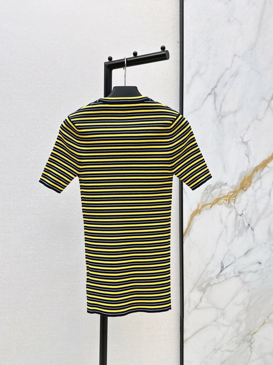 26SS NEW Striped knitted short sleeves