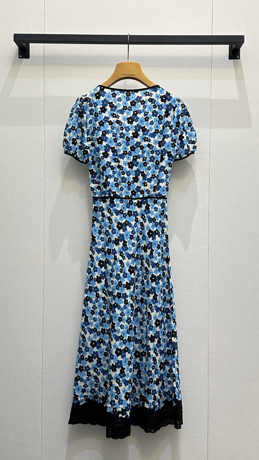 26SS NEW Mulberry silk floral V-neck dress