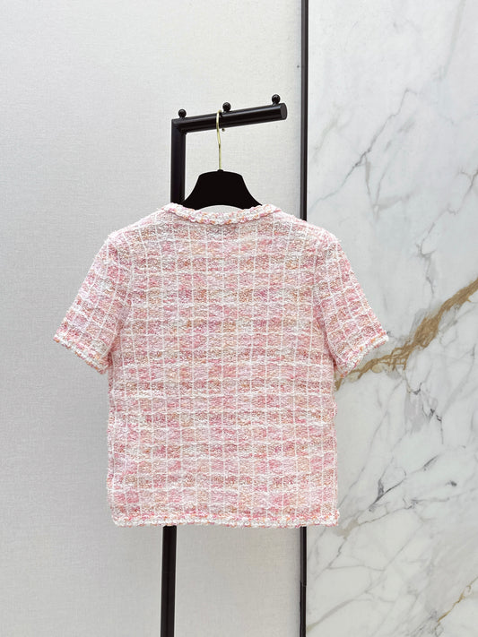 26SS NEW Celebrities wear dopamine knitted short-sleeves